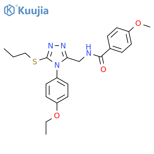 N-{[4-(4-ethoxyphenyl)-5-(propylsulfanyl)-4H-1,2,4-triazol-3-yl]methyl}-4-methoxybenzamide structure