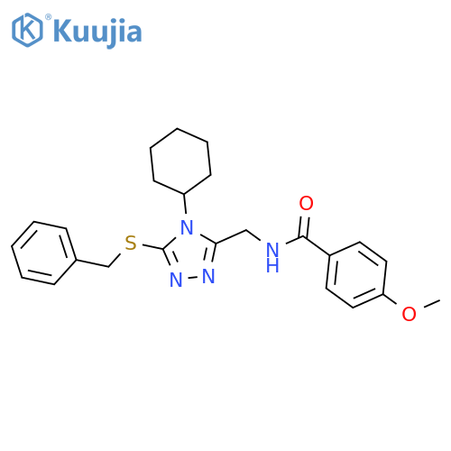 N-{5-(benzylsulfanyl)-4-cyclohexyl-4H-1,2,4-triazol-3-ylmethyl}-4-methoxybenzamide structure