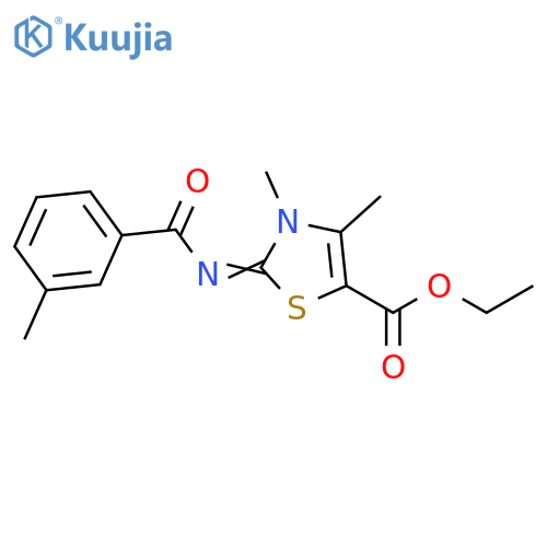 ethyl (2Z)-3,4-dimethyl-2-(3-methylbenzoyl)imino-2,3-dihydro-1,3-thiazole-5-carboxylate structure