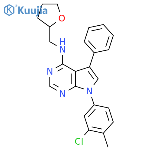7-(3-chloro-4-methylphenyl)-N-(oxolan-2-yl)methyl-5-phenyl-7H-pyrrolo2,3-dpyrimidin-4-amine structure
