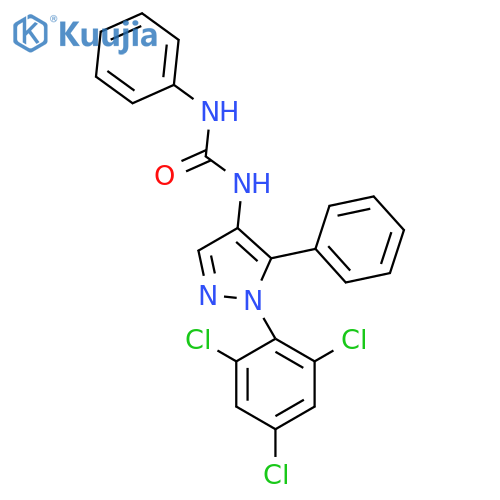 N-phenyl-N'-[5-phenyl-1-(2,4,6-trichlorophenyl)-1H-pyrazol-4-yl]urea structure