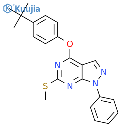 4-(4-tert-Butylphenoxy)-6-(methylsulfanyl)-1-phenyl-1H-pyrazolo[3,4-d]pyrimidine structure