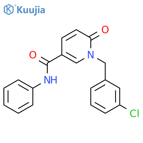 1-(3-chlorophenyl)methyl-6-oxo-N-phenyl-1,6-dihydropyridine-3-carboxamide structure