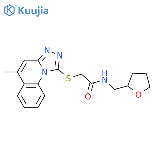 2-({5-methyl-1,2,4triazolo4,3-aquinolin-1-yl}sulfanyl)-N-(oxolan-2-yl)methylacetamide structure