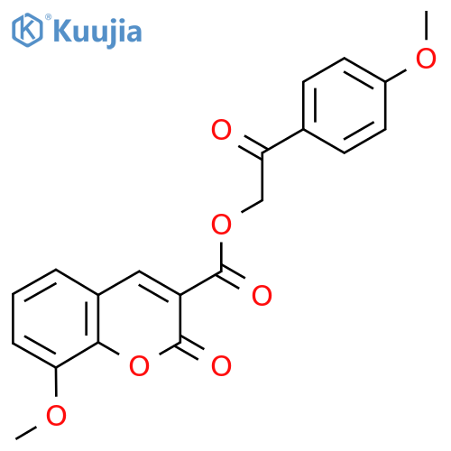 2-(4-methoxyphenyl)-2-oxoethyl 8-methoxy-2-oxo-2H-chromene-3-carboxylate structure