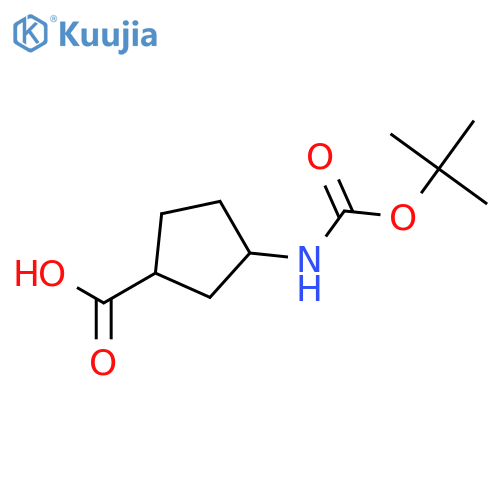 (1R,3R)-3-{[(tert-butoxy)carbonyl]amino}cyclopentane-1-carboxylic acid structure