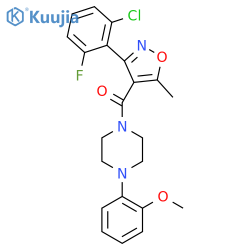 1-[3-(2-Chloro-6-fluorophenyl)-5-methyl-1,2-oxazole-4-carbonyl]-4-(2-methoxyphenyl)piperazine structure