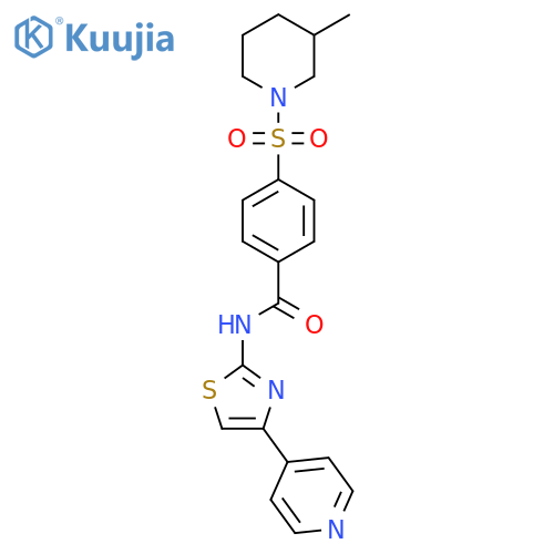 4-(3-methylpiperidin-1-yl)sulfonyl-N-4-(pyridin-4-yl)-1,3-thiazol-2-ylbenzamide structure