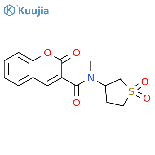 N-(1,1-dioxo-1lambda6-thiolan-3-yl)-N-methyl-2-oxo-2H-chromene-3-carboxamide structure