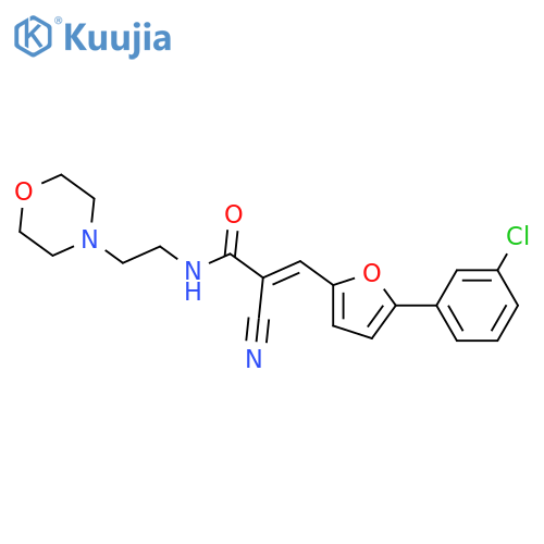(Z)-3-[5-(3-chlorophenyl)furan-2-yl]-2-cyano-N-(2-morpholin-4-ylethyl)prop-2-enamide structure