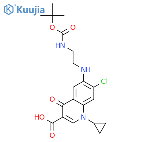 6-(2-tert-Butoxycarbonylaminoethyl)amino-7-chloro-1-cyclopropyl-1,4-dihydro-4-oxo-quinoline-3-carboxylic Acid structure
