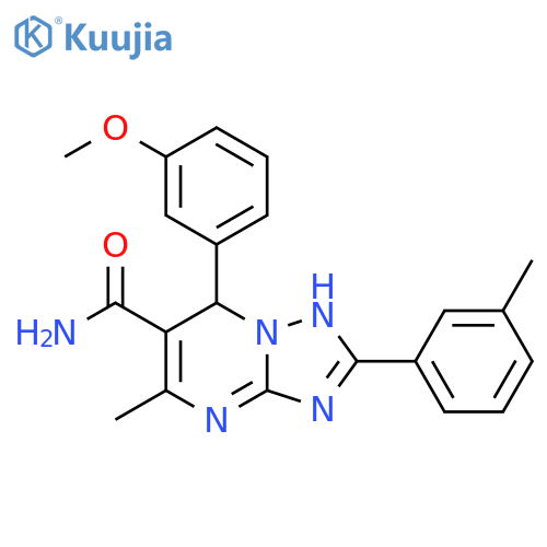 7-(3-methoxyphenyl)-5-methyl-2-(3-methylphenyl)-4H,7H-[1,2,4]triazolo[1,5-a]pyrimidine-6-carboxamide structure