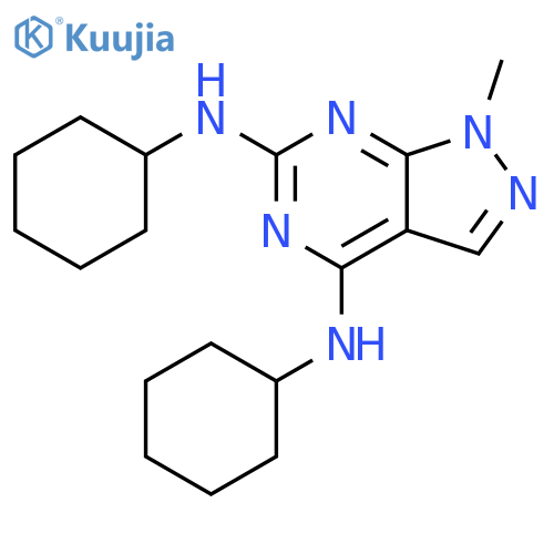 1H-Pyrazolo[3,4-d]pyrimidine-4,6-diamine,N4,N6-dicyclohexyl-1-methyl- structure