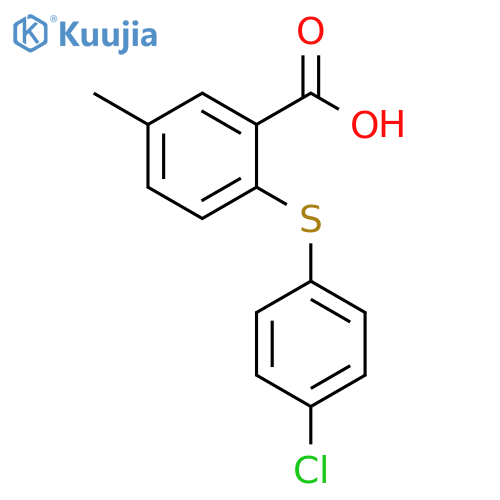 2-(4-Chlorophenyl)sulfanyl-5-methylbenzoic Acid structure