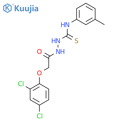 2-(2,4-dichlorophenoxy)-N-{(E)-(3-methylphenyl)thio(carbonoimidyl)amino}acetamide structure