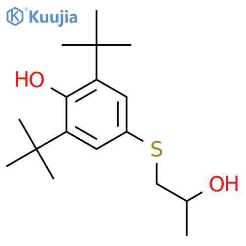 Phenol, 2,6-bis(1,1-dimethylethyl)-4-[(2-hydroxypropyl)thio]- structure