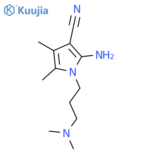 2-amino-1-3-(dimethylamino)propyl-4,5-dimethyl-1H-pyrrole-3-carbonitrile structure