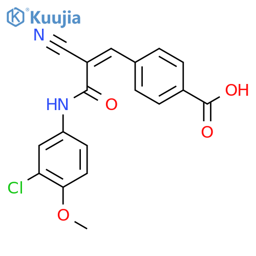 4-{2-[(3-Chloro-4-methoxyphenyl)carbamoyl]-2-cyanoeth-1-en-1-yl}benzoic acid structure