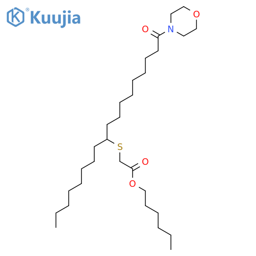 Acetic acid, [[10-(4-morpholinyl)-1-octyl-10-oxodecyl]thio]-, hexyl ester structure