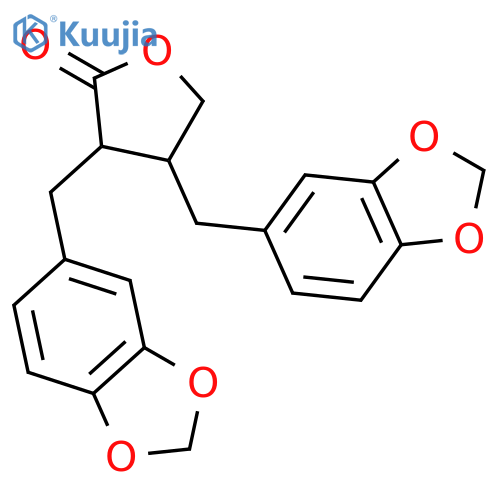 2(3H)-Furanone, 3,4-bis(1,3-benzodioxol-5-ylmethyl)dihydro-, (3S,4S)- structure