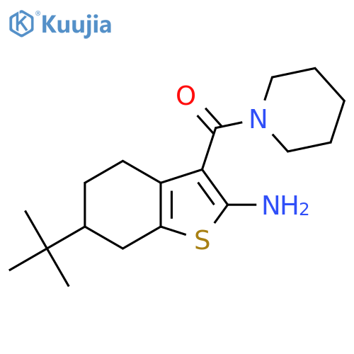 6-Tert-butyl-3-(piperidin-1-ylcarbonyl)-4,5,6,7-tetrahydro-1-benzothien-2-ylamine structure