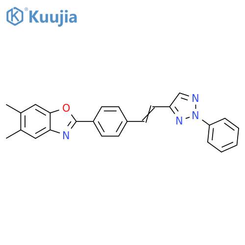 Benzoxazole,5,6-dimethyl-2-[4-[2-(2-phenyl-2H-1,2,3-triazol-4-yl)ethenyl]phenyl]- structure