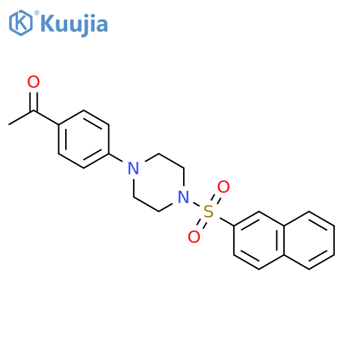 PIPERAZINE, 1-(4-ACETYLPHENYL)-4-(2-NAPHTHALENYLSULFONYL)- structure