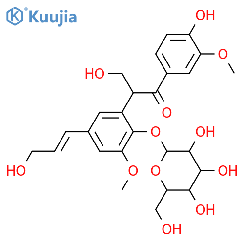 3,8'-Lign-7-ene-3',4,4',5,7',9,9'-heptol; (7E,8'ξ)-form, 7'-Ketone, 3',5-di-Me ether, 4-O-β-D-glucopyranoside structure