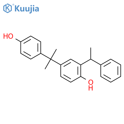 Phenol, 4-[1-(4-hydroxyphenyl)-1-methylethyl]-2-(1-phenylethyl)- structure
