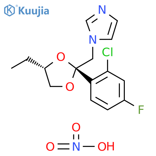 1H-Imidazole,1-[[2-(2-chloro-4-fluorophenyl)-4-ethyl-1,3-dioxolan-2-yl]methyl]-, cis-,mononitrate structure