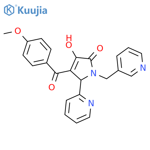 3-hydroxy-4-(4-methoxybenzoyl)-5-(pyridin-2-yl)-1-(pyridin-3-yl)methyl-2,5-dihydro-1H-pyrrol-2-one structure