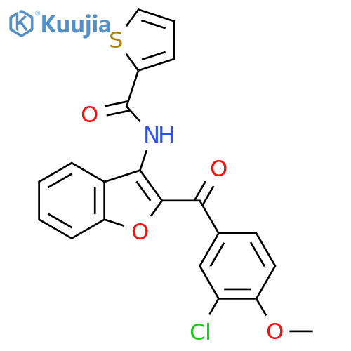 N-2-(3-chloro-4-methoxybenzoyl)-1-benzofuran-3-ylthiophene-2-carboxamide structure