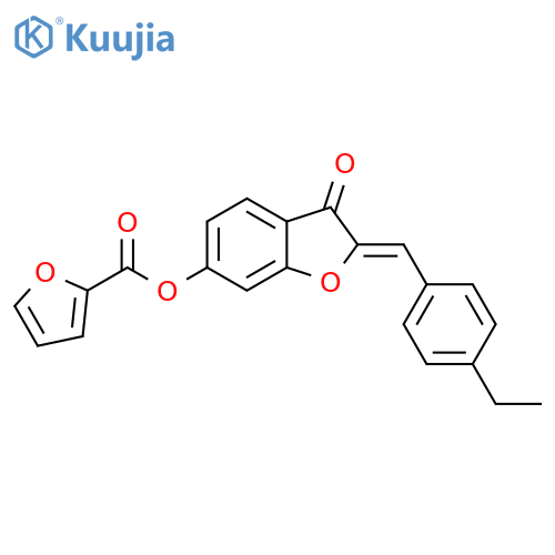 (2Z)-2-(4-ethylphenyl)methylidene-3-oxo-2,3-dihydro-1-benzofuran-6-yl furan-2-carboxylate structure