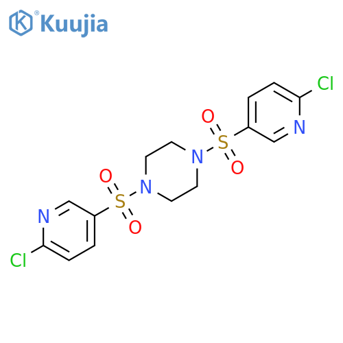 1,4-bis[(6-chloro-3-pyridinyl)sulfonyl]piperazine structure