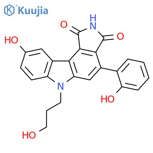 Pyrrolo[3,4-c]carbazole-1,3(2H,6H)-dione,9-hydroxy-4-(2-hydroxyphenyl)-6-(3-hydroxypropyl)- structure