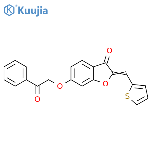 (2Z)-6-(2-oxo-2-phenylethoxy)-2-(thiophen-2-yl)methylidene-2,3-dihydro-1-benzofuran-3-one structure