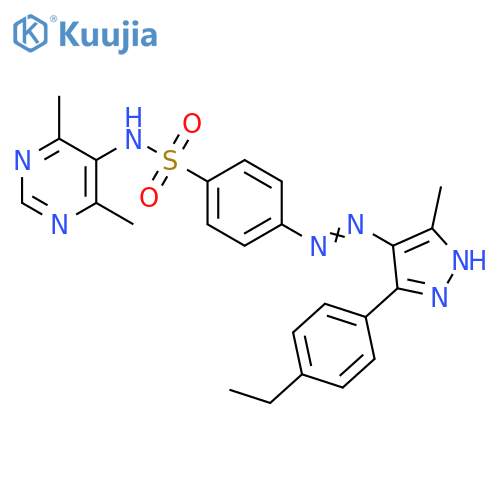 Benzenesulfonamide,N-(4,6-dimethyl-5-pyrimidinyl)-4-[[3-(4-ethylphenyl)-5-methyl-1H-pyrazol-4-yl]azo]- structure