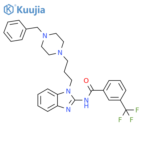 Benzamide,N-[1-[3-[4-(phenylmethyl)-1-piperazinyl]propyl]-1H-benzimidazol-2-yl]-3-(trifluoromethyl)- structure