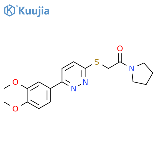 2-{6-(3,4-dimethoxyphenyl)pyridazin-3-ylsulfanyl}-1-(pyrrolidin-1-yl)ethan-1-one structure