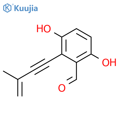 2,5-dihydroxy-6-(3-methylbut-3-en-1-ynyl)benzaldehyde structure