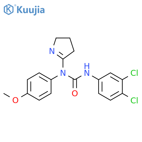 1-(3,4-dichlorophenyl)-3-(3,4-dihydro-2H-pyrrol-5-yl)-3-(4-methoxyphenyl)urea structure