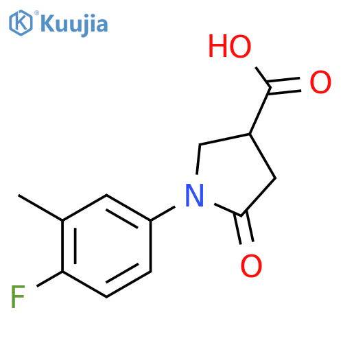 1-(4-fluoro-3-methylphenyl)-5-oxopyrrolidine-3-carboxylic acid structure