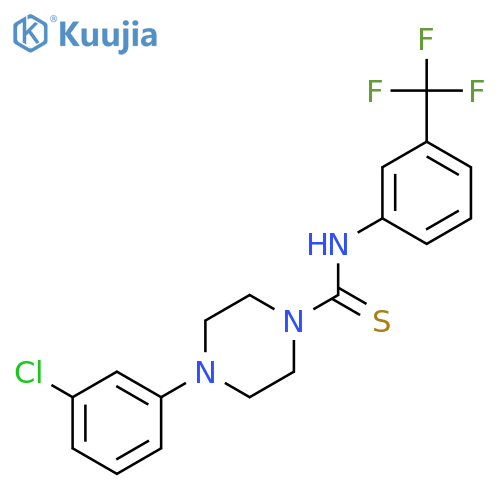 4-(3-chlorophenyl)-N-[3-(trifluoromethyl)phenyl]piperazine-1-carbothioamide structure