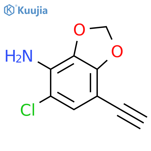 1,3-Benzodioxol-4-amine, 5-chloro-7-ethynyl- structure