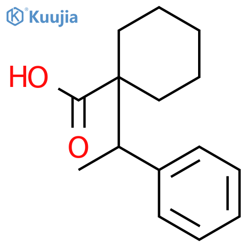 1-(1-phenylethyl)cyclohexane-1-carboxylic acid structure