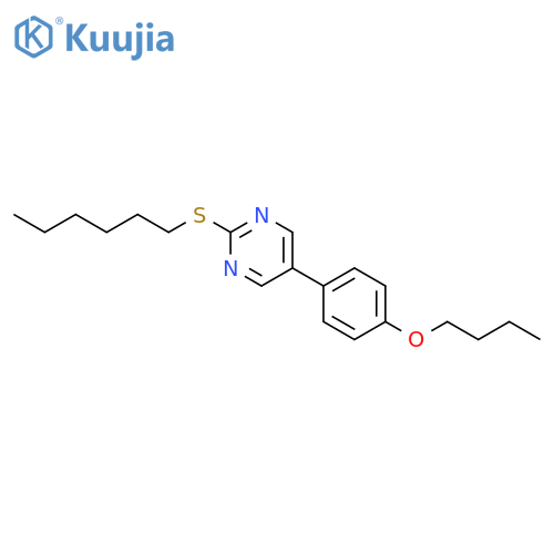 Pyrimidine, 5-(4-butoxyphenyl)-2-(hexylthio)- structure