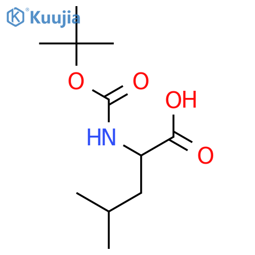 2-{(tert-butoxy)carbonylamino}-4-methylpentanoic acid structure