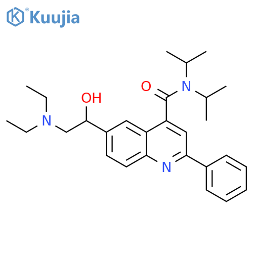 4-Quinolinecarboxamide,6-[2-(diethylamino)-1-hydroxyethyl]-N,N-bis(1-methylethyl)-2-phenyl- structure