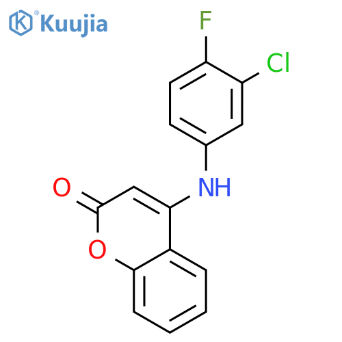 4-(3-chloro-4-fluorophenyl)amino-2H-chromen-2-one structure
