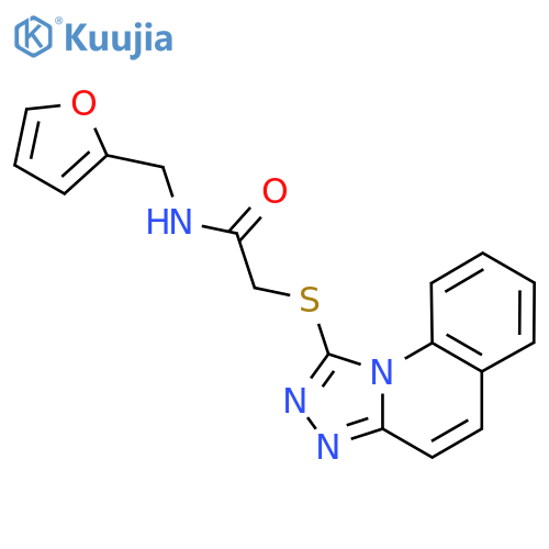 N-[(furan-2-yl)methyl]-2-{[1,2,4]triazolo[4,3-a]quinolin-1-ylsulfanyl}acetamide structure